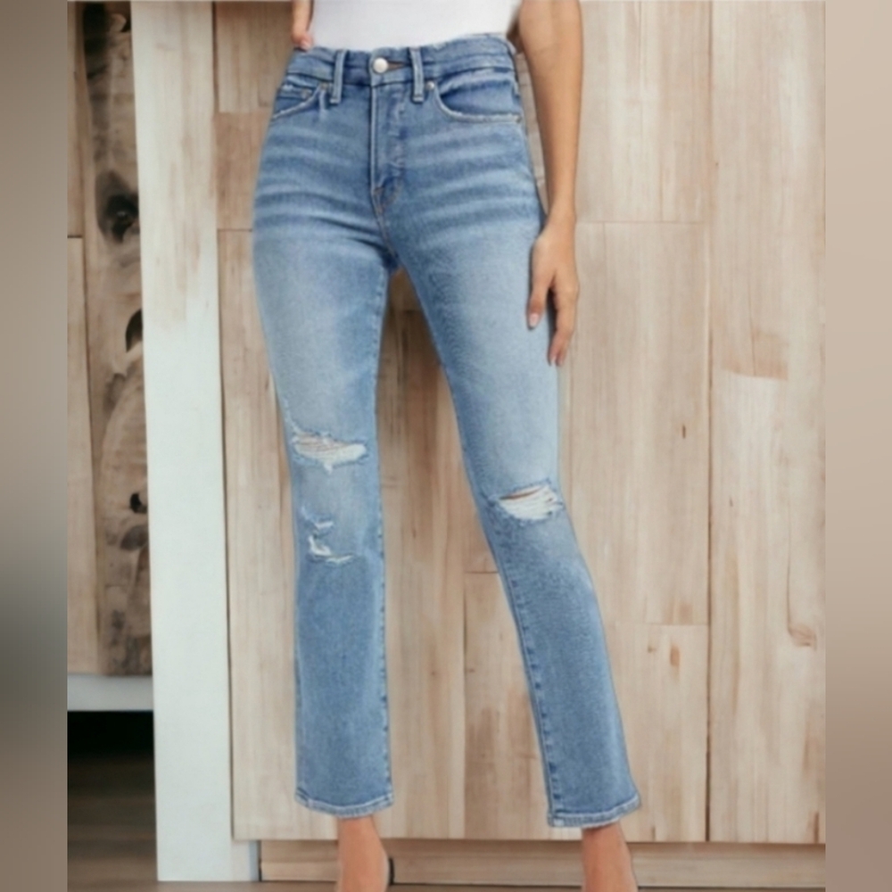 Good American good legs straight jeans lndigo 378